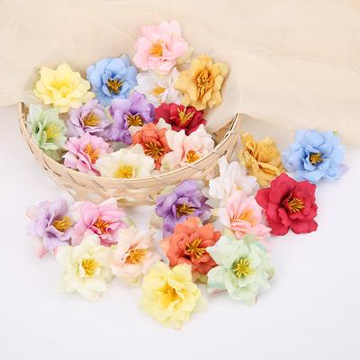 10/20Pcs 5cm Artificial Flowers Heads Wedding Party Decoration Home Room Decor DIY Wreath Scrapbook Gift Box Craft Fake Flowers