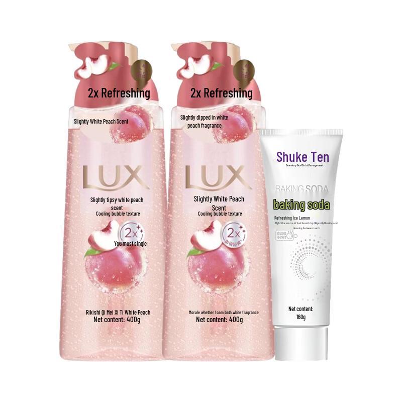 Набор: Гель для душа Lux White Peach и Зубная паста SUCKER