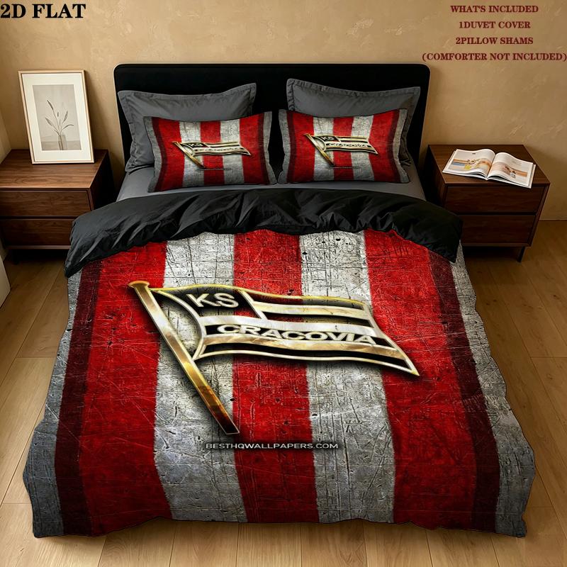 Ks Cracovia Pattern Bedding Uilt Set Uilt Cover Pillowcase Home Decoration Birthday Gift (1 * Duvet Cover + 2 * Pillowcase Without Core)