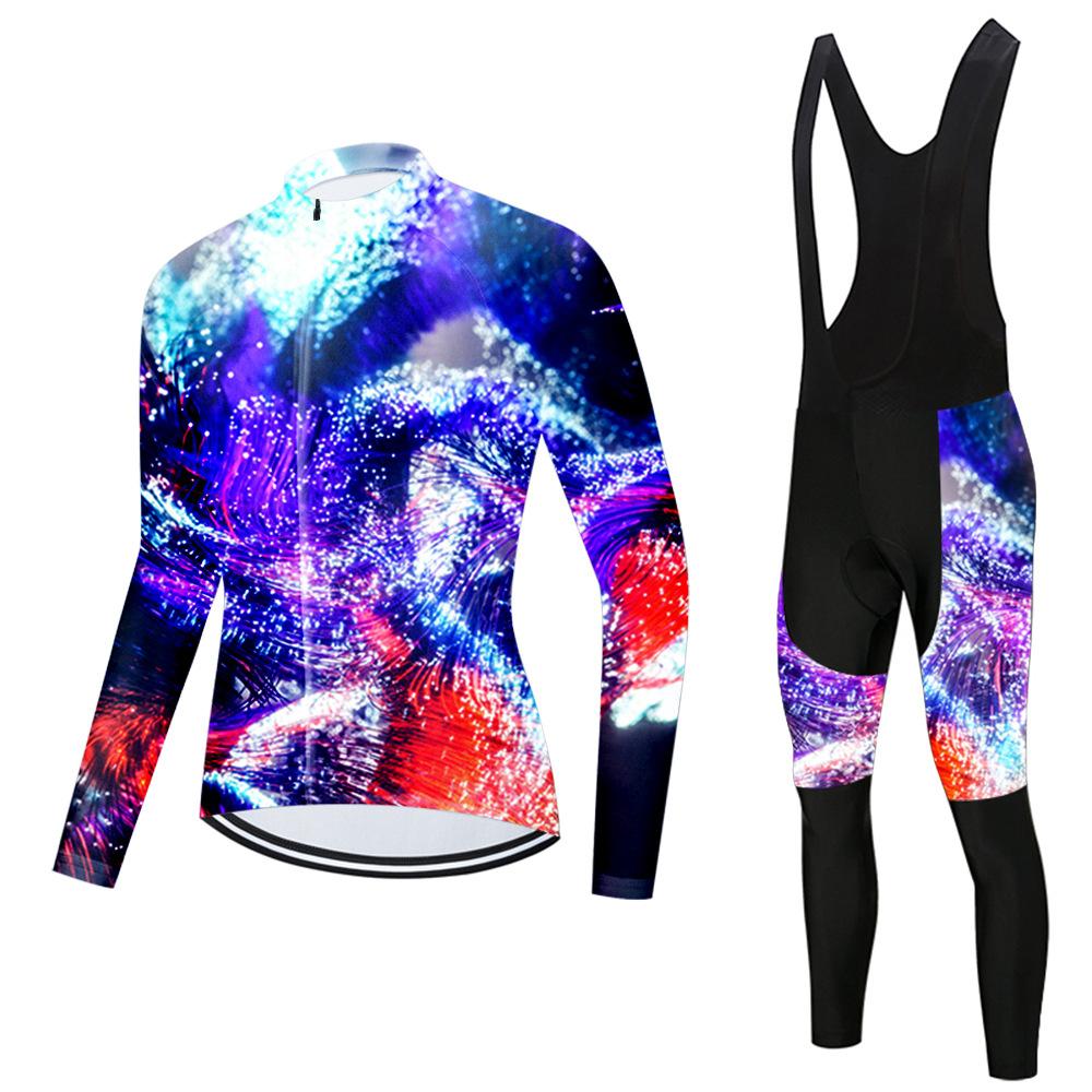 Set Long Sleeve Top Strap Pants Cycling Suit 2026 Autumn Breathable Cycling Suit Set