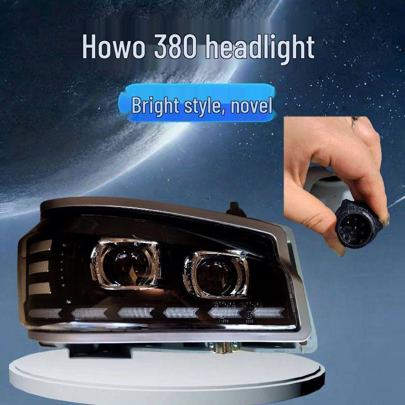 Sinotruk Howo Headlight Assembly: Super Bright Dual-Lens LED Daytime Running Lights 380 08 Model Left