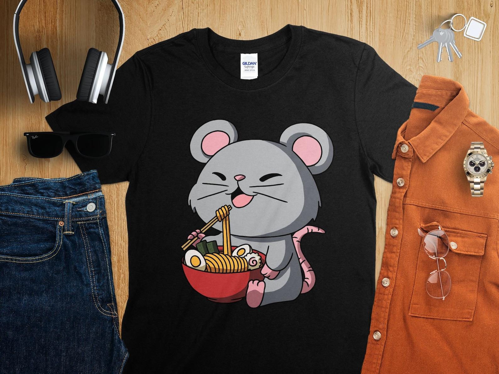 Kawaii Anime Year of the Rat Asian Noodles Japanese Ramen Shirt, Anime Shirt, Ramen T-Shirt, Japan Art S