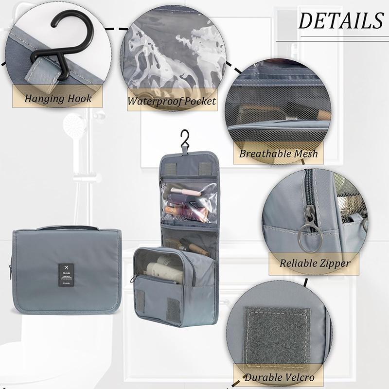 Hanging Travel Toiletry Bag,Large Capacity Cosmetic Organizer,Travel Toiletry Bag With Handle, Multi-pocket Hanging Toiletry Bag