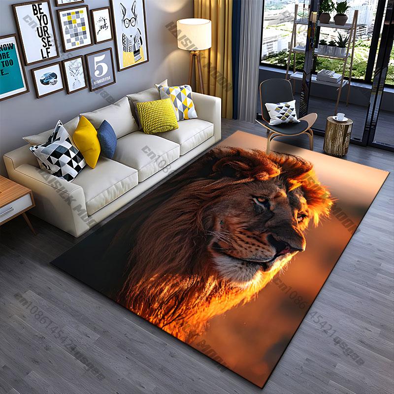 Majestic lion in golden sunlight carpet Yoga living room room decor children s crawling mat doormat area rug games mat 40x60cm