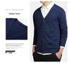 Men's Solid Color Knit V-Neck Cardigan Sweater - Spring/Autumn Business Outerwear