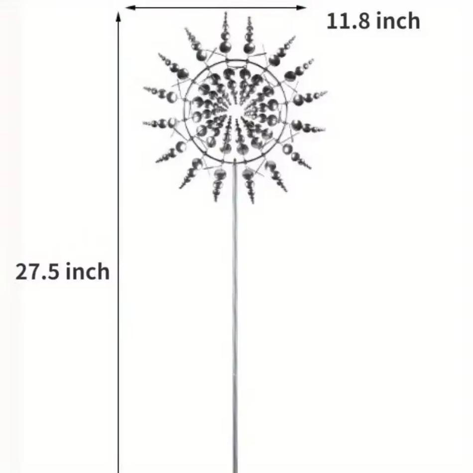 1 Pcs New 3D Outdoor Garden Ornaments Mini Windmill Wind Energy Kinetic Art Pinwheel Magical Unique Magic Metal Windmill