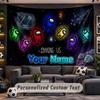 Wall Hanging Tapestry Custom NameAmong Us Pattern Personalized Printed Fabric Wall Decor