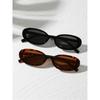 1/2pcs Vintage Small Frame Oval Sunglasses Plastic UV Protection Fashionable Shade for Outdoor Travel Beach Holiday