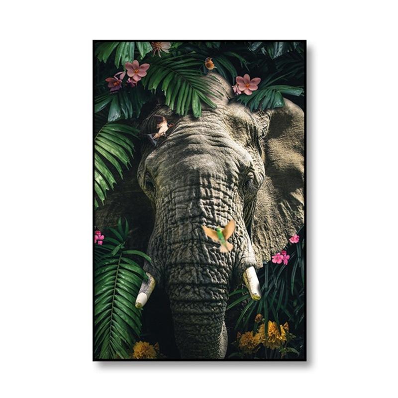 Nordic Flower Animal Mural Tiger Lion Zebra Poster And Print Mural Living Room Canvas Modern Classical Decorative Painting