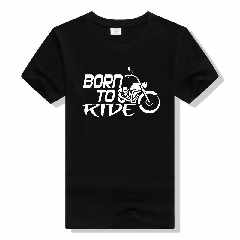 Novelty Born to Ride Forced to Work T-Shirt BORN TO RIDE Skull short sleeved  Breathable t shirt