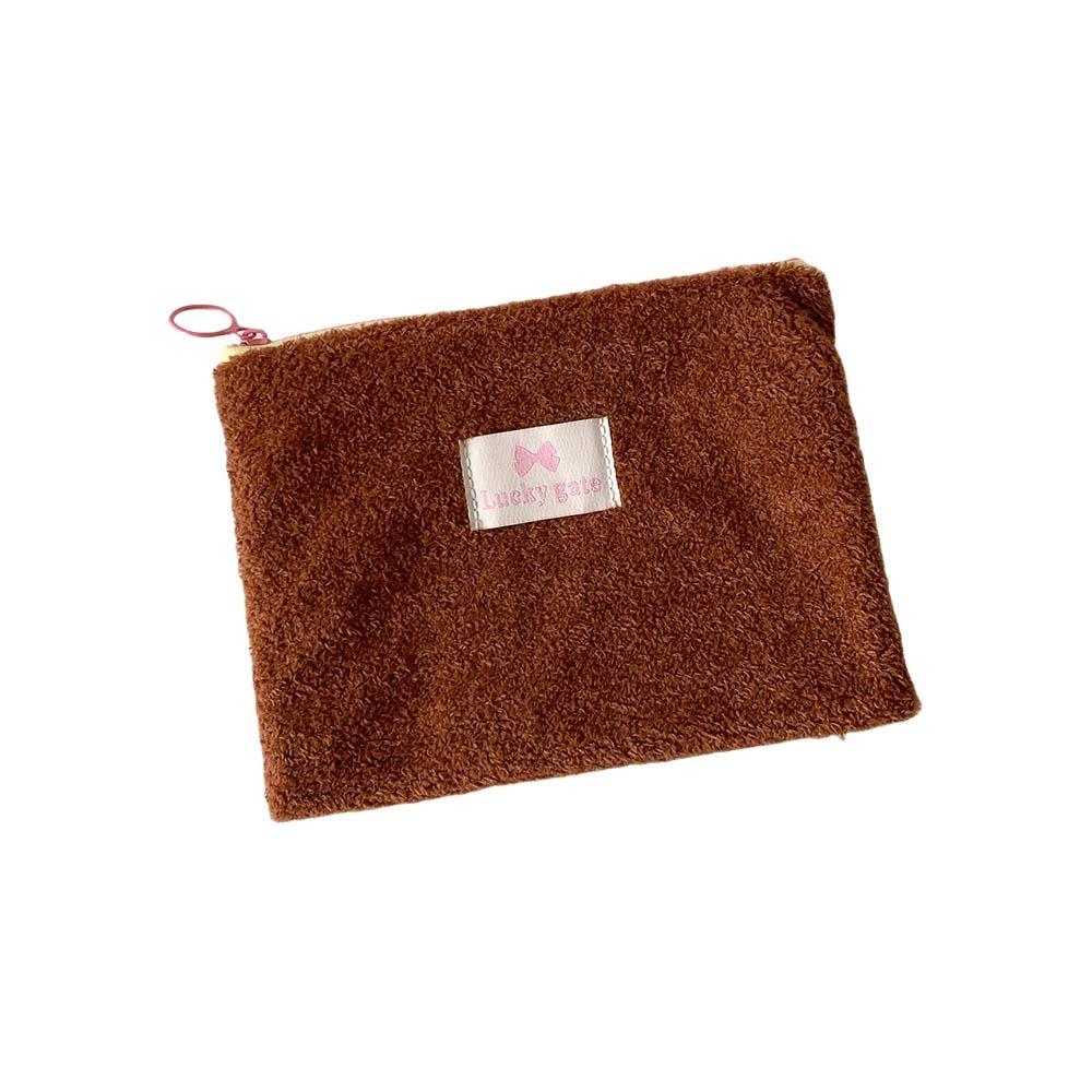 Bolsa de pelúcia para guardar joias, estojo para lápis de grande capacidade, para meninas/meninos