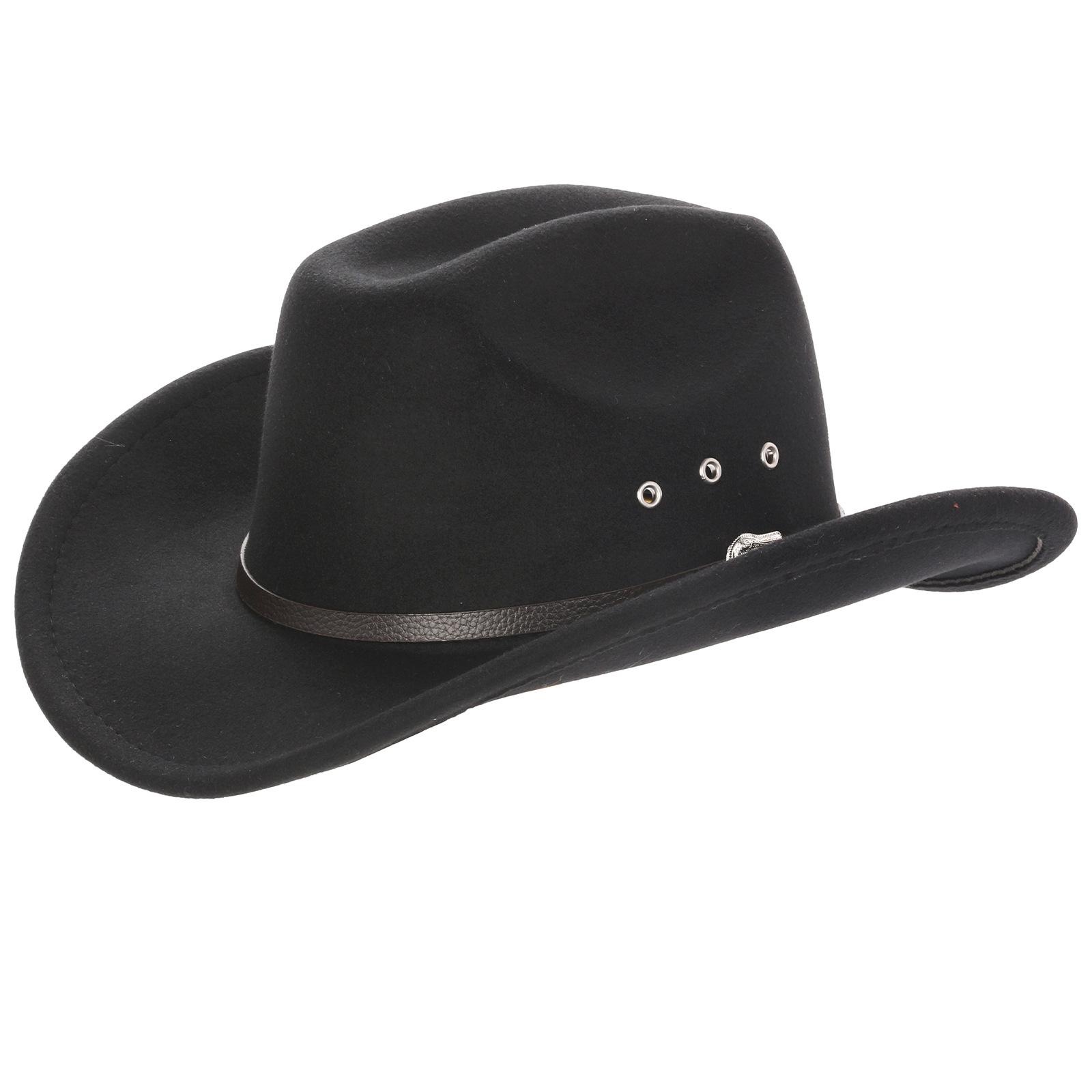 

JYL TS DIY Ethnic Cowboy Hat Outdoor Sun Protection Hat Felt black_ вогнетривка цегла