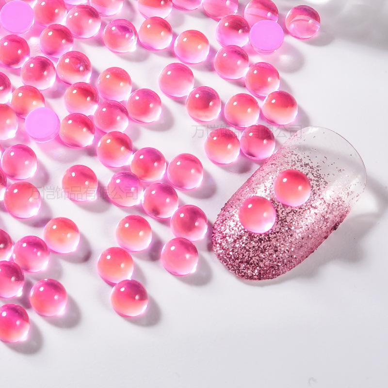 Crystal Glass Mocha Semicircular Pearl Nail Bead Diy Nail Art Man Fish Bead Beauty Mobile Phone Accessories