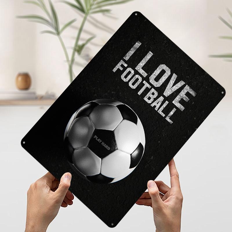 

I Love Football Tin Plaque Poster Customized Wall Art Retro Vintage Metal Signs for Room Garage Decoration At Home House Decor 7.9x11.8In(20x30cm)