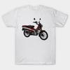 Men Black Print T-shirt Trail 125 Motorcycle Art No-Cut Transfer Paper Print Cotton Tshirt