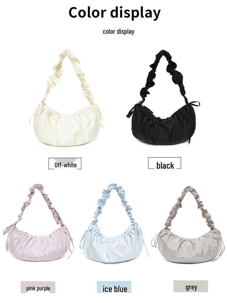 Gefaltete Wolken Koreanische Nischen Crossbody-Tragetasche, Große Kapazität Damen Knödeltasche