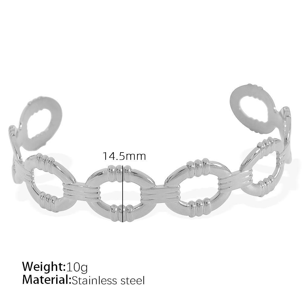 Vintage Cuban Chain Bracelet Stacked Design Sense Exaggerated C-Shaped Bracelet Women Hollow Fashion