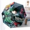 1pc Dragon Ball Z Vegeta & My Hero Academia Izuku Midoriya Outdoor Umbrella - Automatic Opening/Closing, 3-Fold Design, 8-Bone Iron Frame - Perfect Gi