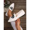 Breathable Shoes Women's 2025 Autumn New Flat Large Yard Pointed Toe Embroidery Color-blocking Lazy Shoes