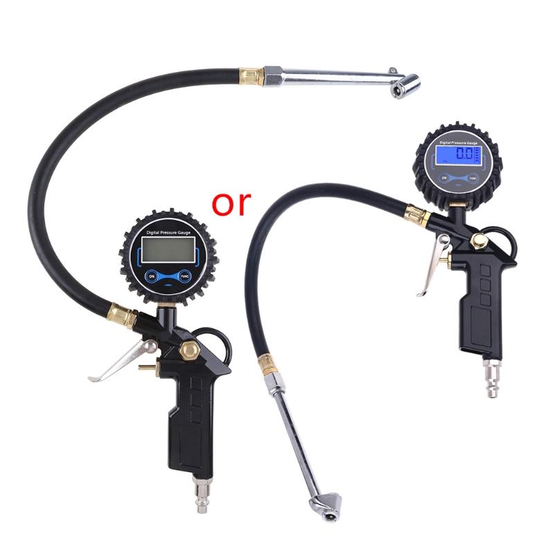 Buy Digital Tire Inflator Pressure Gauge with Dual Head Chuck for Car