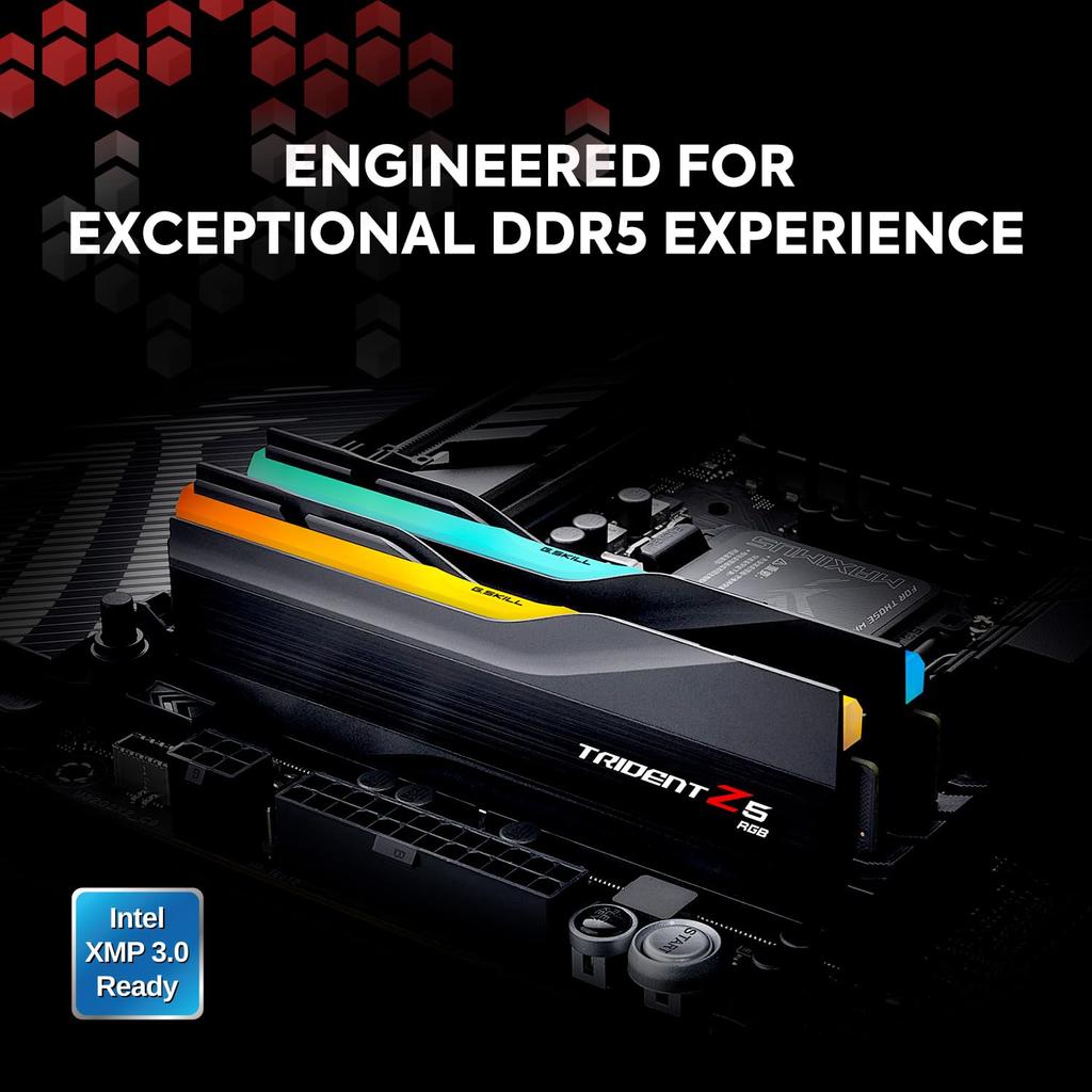Trident Z5 RGB Series XMP DDR5 RAM 48GB Desktop Computer Memory UDIMM Matte Black G.SKILL (Intel 3.0) (2x24GB) 8200MT/s CL40-52-52-131 1.35V -