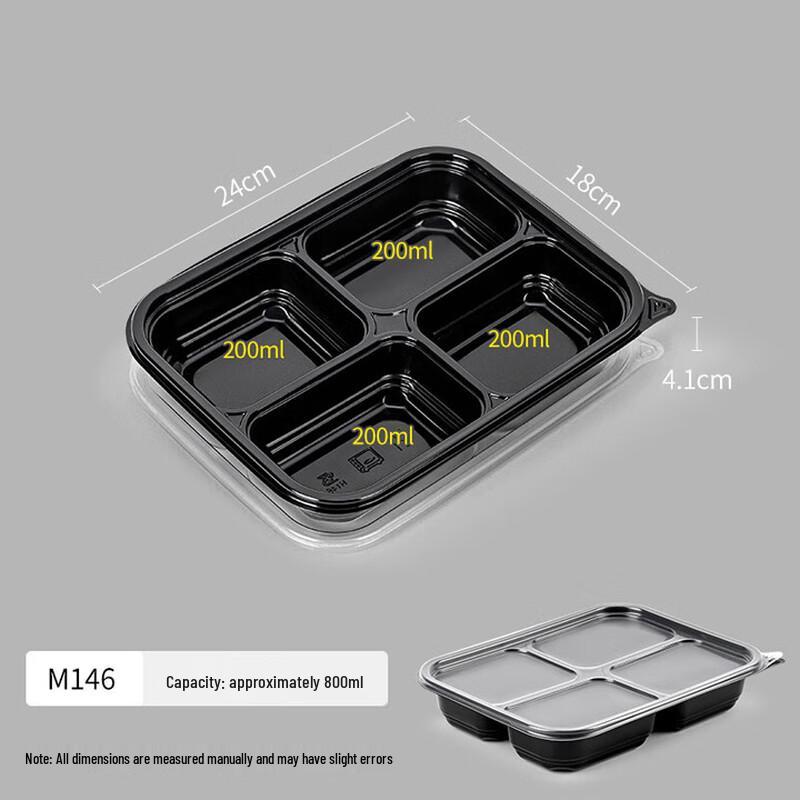 ZLIII Disposable Partitioned Food Container with Lid
