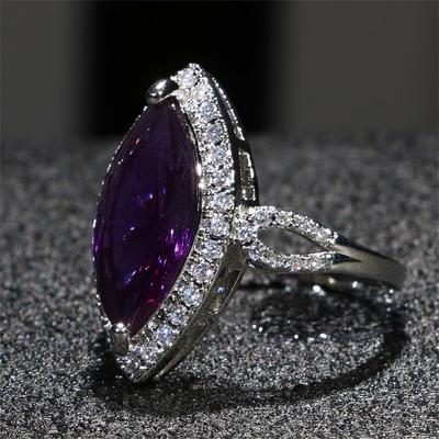Cellacity-Anillo de plata 925 con geometría delicada para mujer, joyería con piedras preciosas, amatista y circón, regalo de aniversario femenino