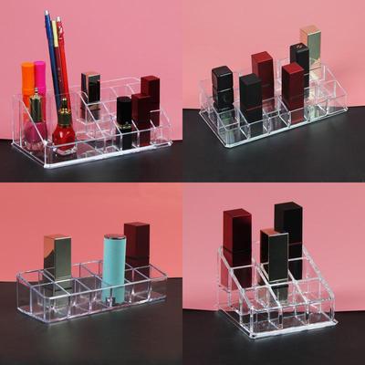 Multi-Grid Transparent Lipstick Holder Storage Display for Beauty Cosmetics