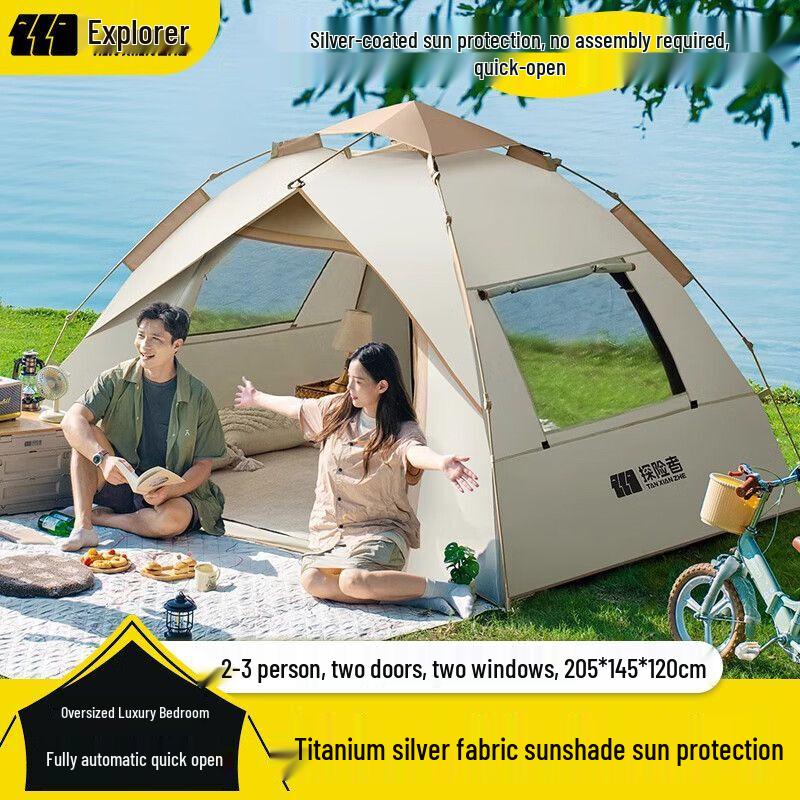 TAN XIAN ZHE Automatic Hydraulic Camping Tent 2-3 Person with Double Mat
