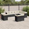 VidaXL Garden Lounge Set 12 Pcs with Cushions Black Wicker 3250365