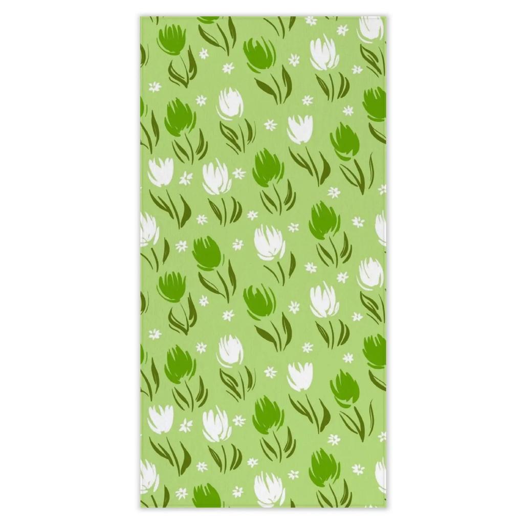 Tulip Flowers Bath Towel Botanical Floral Beach Towel Microfiber Quick Dry Portable Camping Picnic Yoga Gym Travel Sport Towels