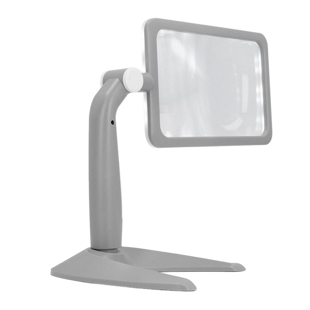 Magnifying Glass with 48 LED Cold Warm Light 2.5X 3 Modes 180 Degree Rotation Rectangular Illuminated Lighted Reading