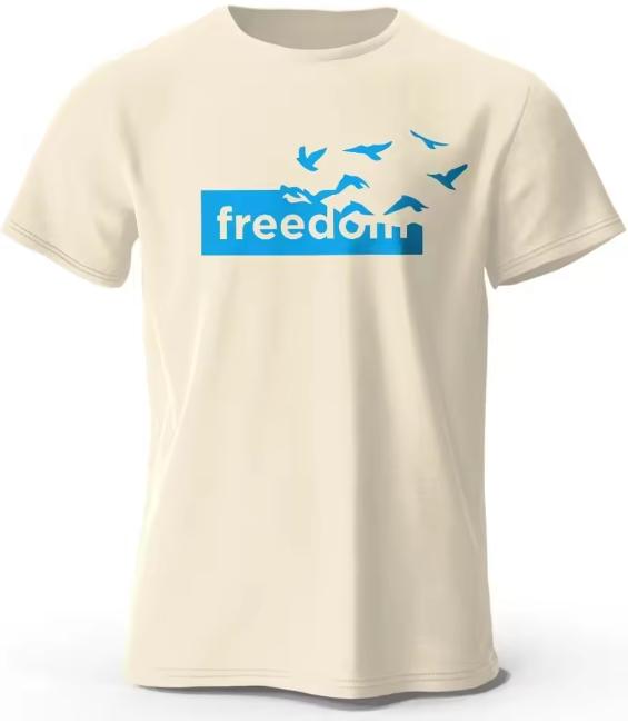 Summer Unisexs The Freedom Letter Printed Polyester Fabric Fun Pattern Tshirt Outdoor Casual Top