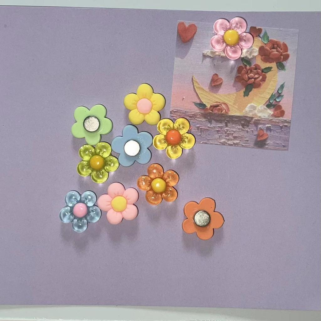 5pcs Daisy Sunflower Magnetic Refrigerator Stickers Can Be Used for Whiteboard, Office, Home Decoration