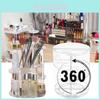 Transparent Rotating Makeup Organizer Acrylic Six Tier Cosmetic Storage Rack For Vanity