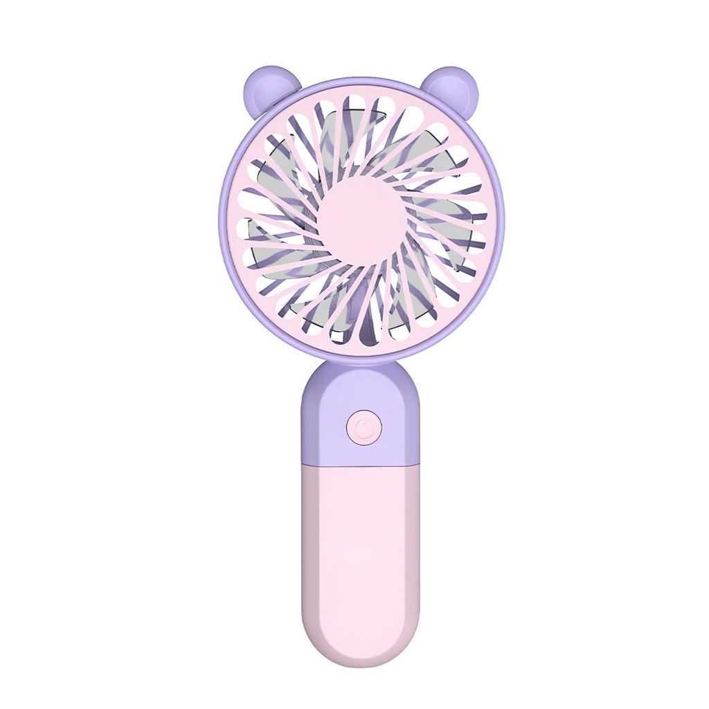 2026 New Cartoon Portable USB Charging Dual-Color Handheld & Desktop Fan for Students