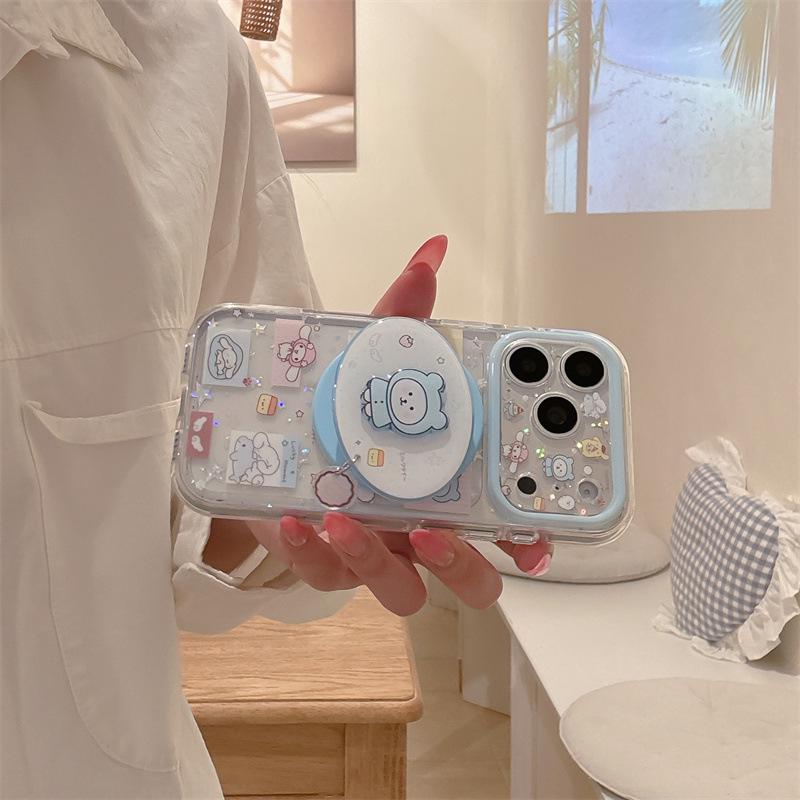 Self-Deprecating Bear Magnetic Sticker Case for iPhone 17 / 16 Pro Max / 15 Pro