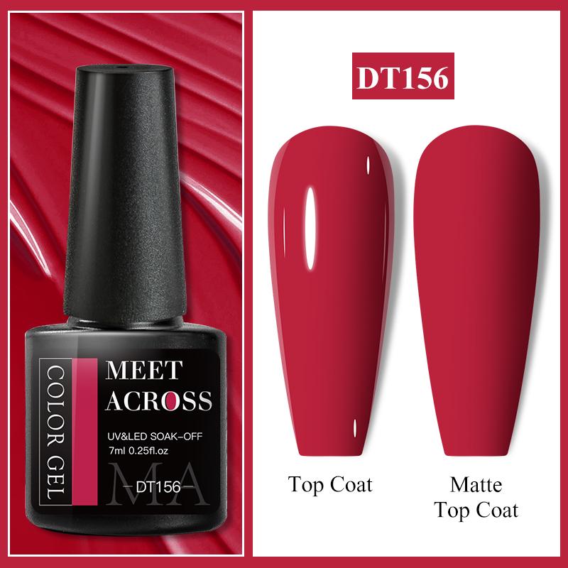 

MEET ACROSS 7 мл зеленый, красный, желтый неоновый гель-лак для ногтей, летний ярко-оранжевый красочный маникюрный УФ-светодиодный гель-лак для дизайна ногтей DT156 армия зеленый