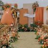 2 Panels 29.53 X 236.22 In Party Decor Fabric Stretch Yarn Ceremony Hanging Cloth  Aisle Layout