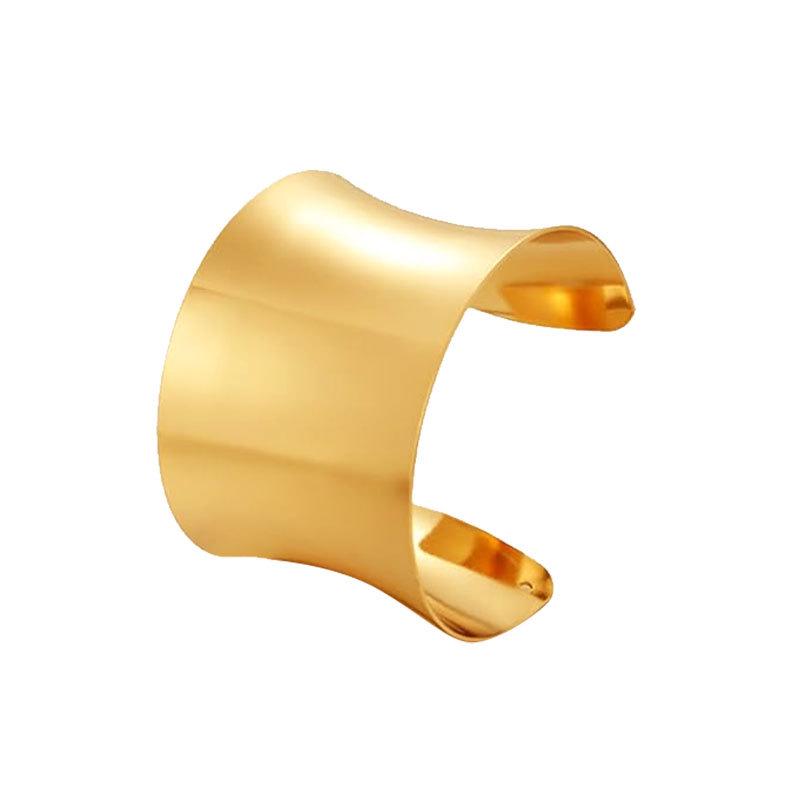 European and American Fashion Jewelry Set: Exaggerated Glossy Metal Hollow Floral Bracelet