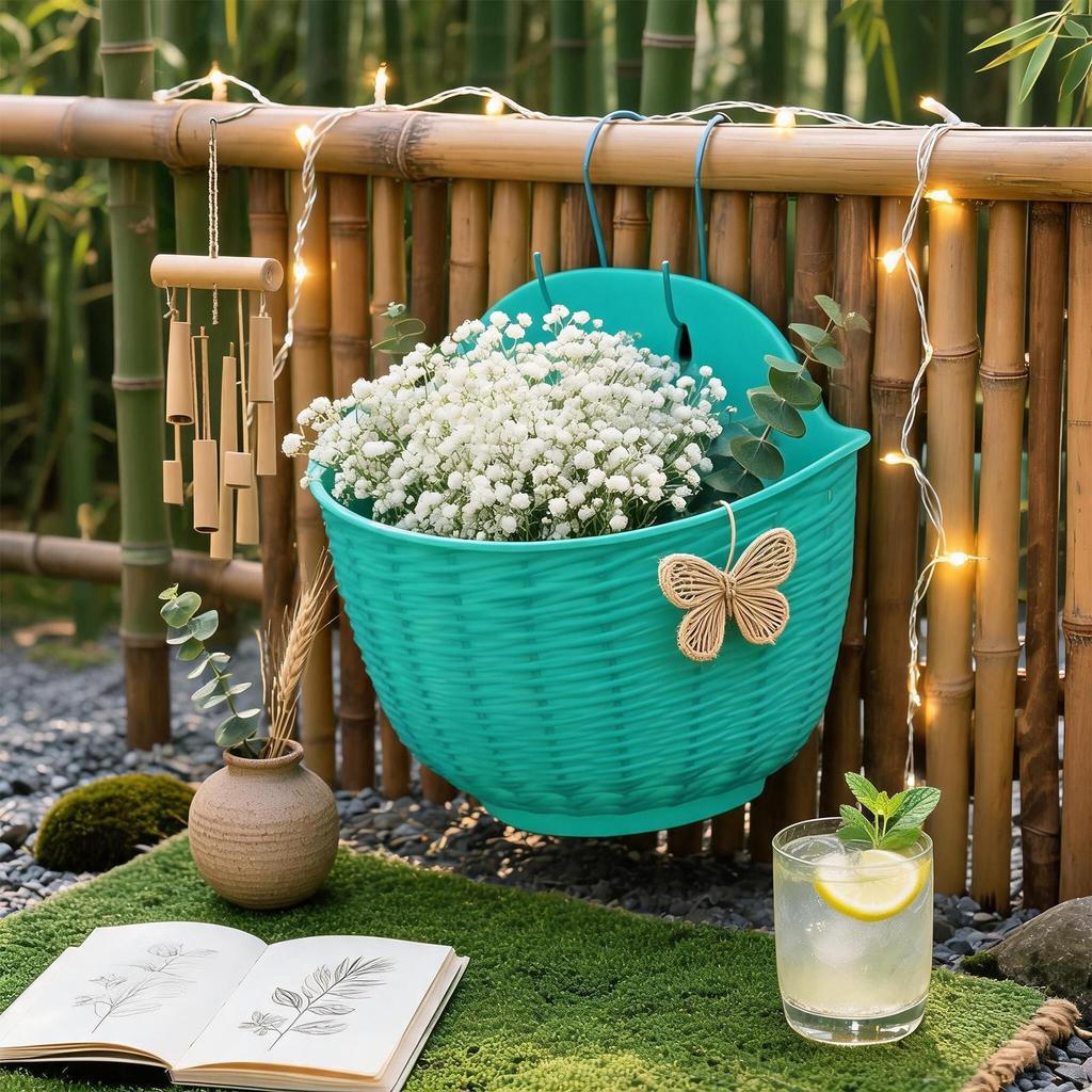 Imitation Flower Pot Garden Flower Pot Flower Pot Wall Hanging Plant Planting Pot Basket Courtyard Balcony Garden Supplies