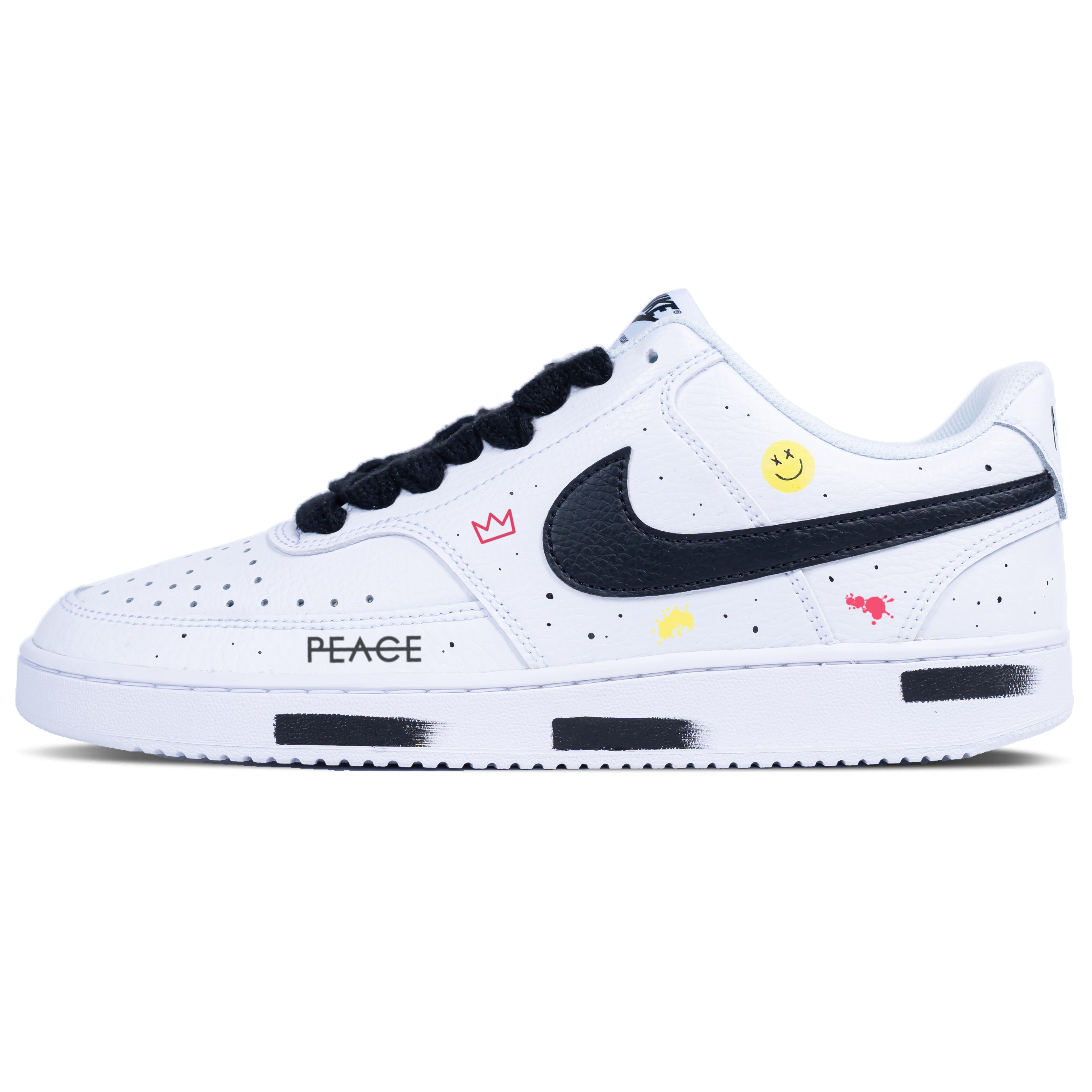 Nike Court Vision 1 Low top Skateboard Shoes Men s White Black CD5463-101(Team-) 40