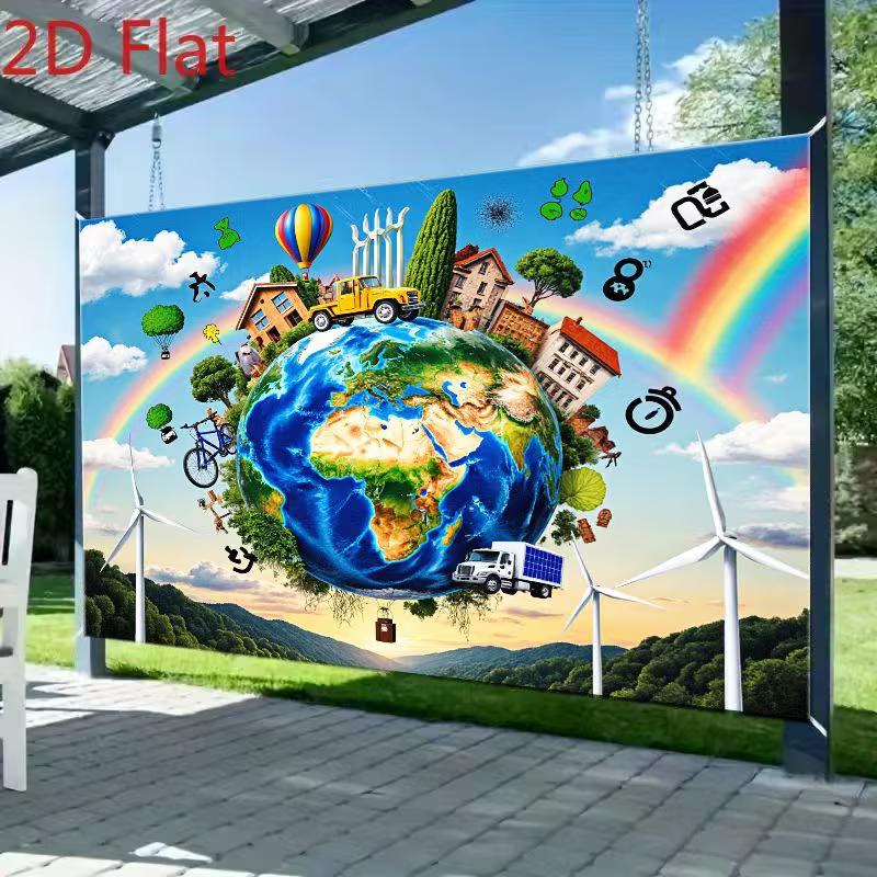2D Dreamy Eco World Backdrop for Live Streaming & Content Creation