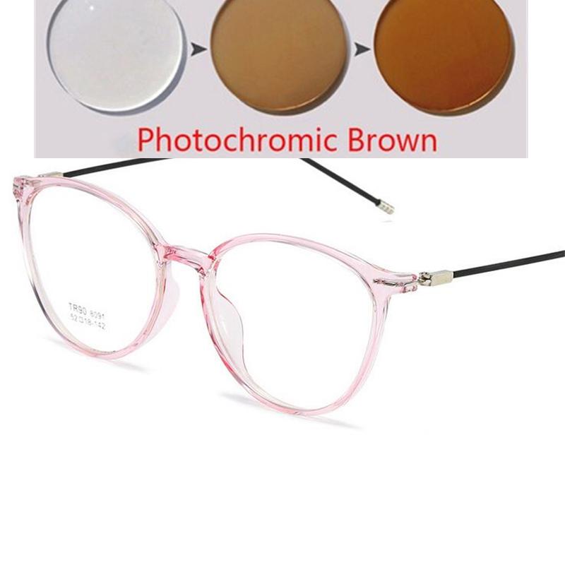Transparent Gray Oval Nearsighted Glasses Ultralight  Steel Wire Leg Prescription Eyeglasses Diopter 0 -0.5 -1.0 To -6.0