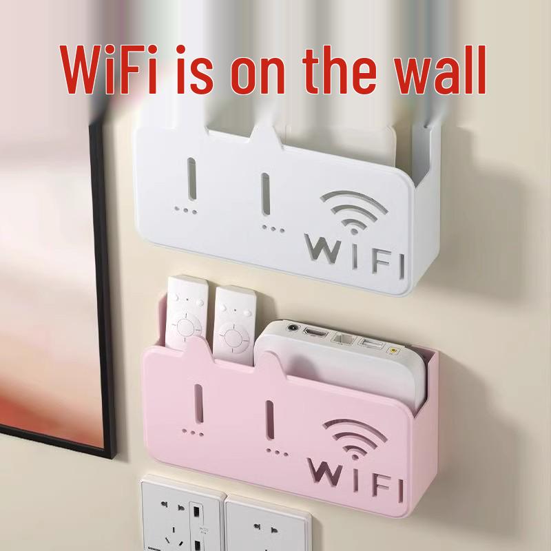 

Wall-Mounted Wireless Router & TV Set-Top Box Storage with No-Punch Installation Cartoon Router Shelf [No-Punch] Gray