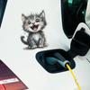 Quirky Laughing Kitten Glass Electric Car Beautification Decoration Stickers