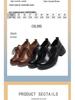 Nouveaux Mocassins à Lacets à Talons Carrés en Cuir Véritable pour Femmes - Style Britannique, Bout Rond, Semelle Souple, Antidérapants, Polyvalents pour le Printemps/Automne