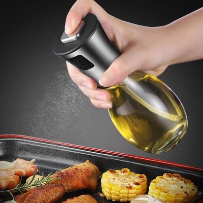 Edelstahl Grillöl Sprühflasche Sprühöl Topf Haushaltsspeiseöl Flasche Glas Kontrollöl Topf