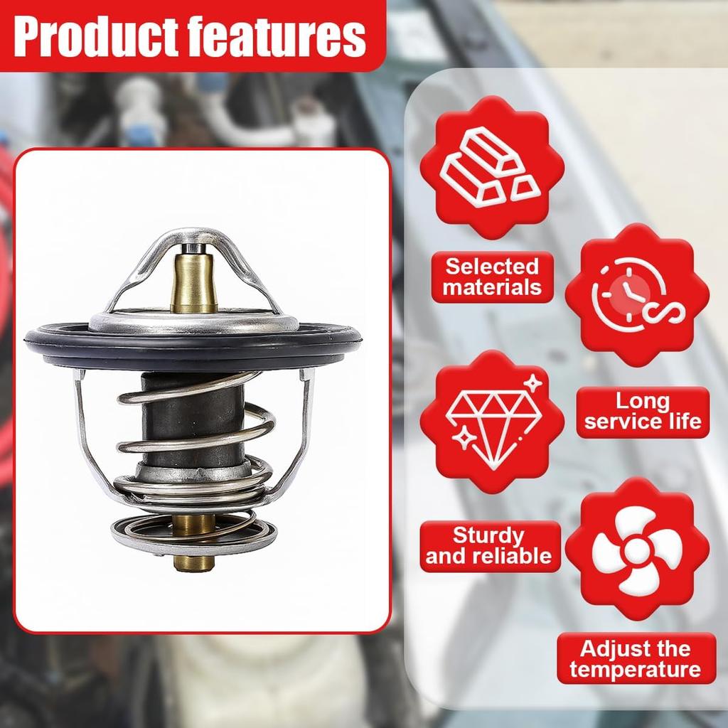 Car Thermostat, High Performance Engine Coolant Thermostats with Gasket, Universal OEM#19301-PAA-306 19301-PLC-31 Automotive Thermostat Replacement