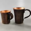 Vintage Reines Kupfer Kaffeebecher,Tasse Moscow Mule Becher Gravur Hammerstruktur Geflochtener Griff 450 ml Bierkrug,Teetasse Geschirr